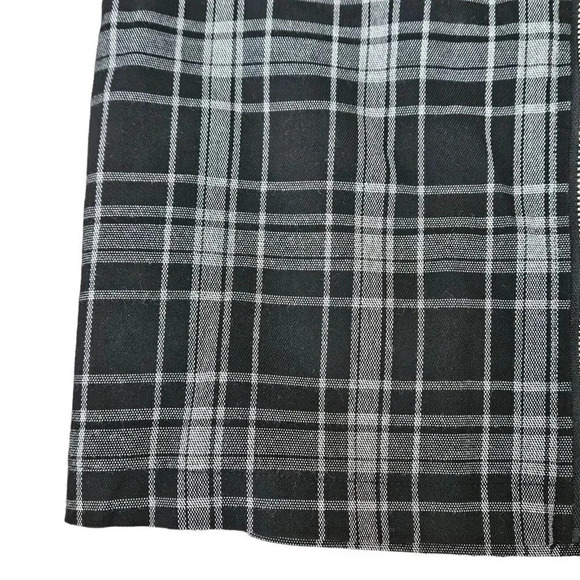 Forever 21 Plaid Jumper Dress Black White Size Small‎ zip front Overall - Picture 5 of 8
